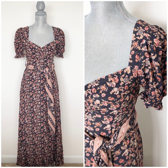 NWT Vintage Boho Cottagecore Inspired Maxi Floral Dress - Picture 1 of 12